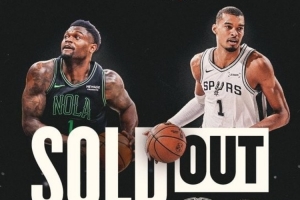 百万人登记购票！NBA官宣：马刺对阵鹈鹕巴黎、曼彻斯特两站门票全部售罄