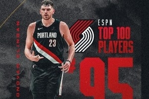 开拓者官推晒ESPN百大球员榜单：阿夫迪亚27领衔 利拉德69莫兰特77克林根95