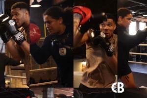 谁敢陪字母哥练拳？！强壮字母嫂上场 两口子直接凶猛对打