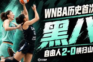 WNBA历史首次黑八奇迹！8号种子自由人2-0横扫头号种子山猫 韩旭贡献6分2板
