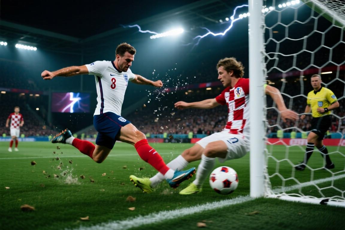 英格兰闪电破门1-0领先克罗地亚！格瓦迪奥尔失误送礼，贝林厄姆直塞凯恩建功