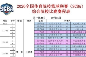 SCBA综合院校组赛程揭晓 10月15日襄阳燃战火