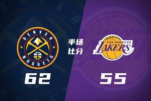 约基奇6投7中高效发挥 掘金半场领先湖人7分 77遭疯狂包夹尽显巨星调整本色