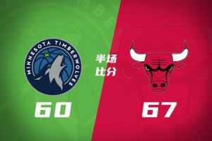 半场战报：公牛67-60暂领先森林狼 威尔逊13+5克拉克15分