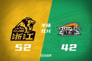 半场战报：广厦52-42领先辽宁 威尔斯砍下20分 孙铭徽不幸崴脚