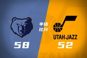 半场战报-爵士52-58落后于灰熊 马卡JJJ接连伤退 乔治17分3板2助