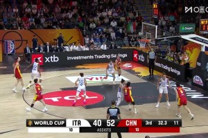 依旧定海神针！韩旭飚中3分 三节结束领先意大利13分！